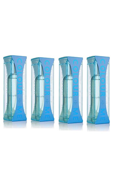 Colour Me مجموعة من 4 قطع من بخاخ الجسم السماوي الأزرق للرجال والنساء 100 مل × 4 - عطر يدوم طويلاً للجنسين