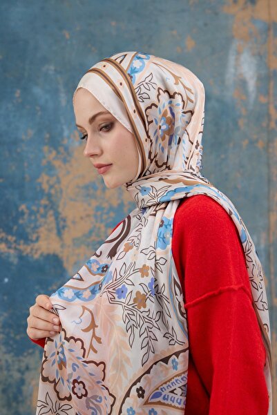 İpekhan Κρεμ ινδικό σάλι βουάλ - 5004-12