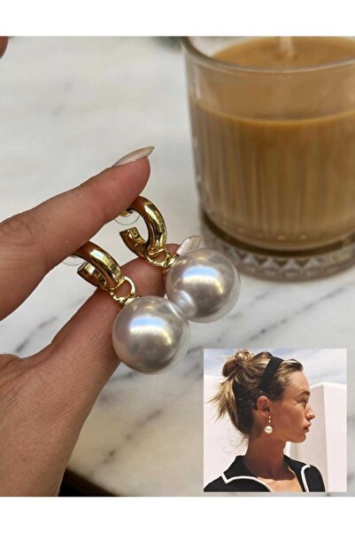Bubbleatelier İnci detay gold küpe