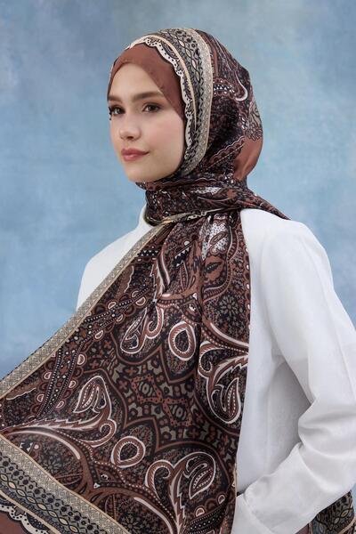 İpekhan Σάλι ινδικού βουάλ με κανέλα - 5005-15