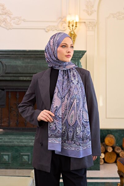 İpekhan Lilac Voile Silk Patterned Shawl - 9804-10
