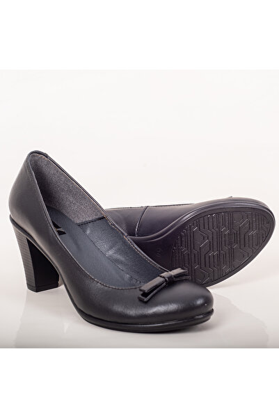 Condur by Paula Pantofi dama casual piele naturala negru stil office cu fundita