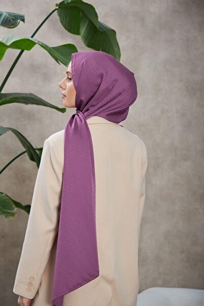 İpekhan Alesa Pattern Silky Jacquard Shawl Violet 9003-21