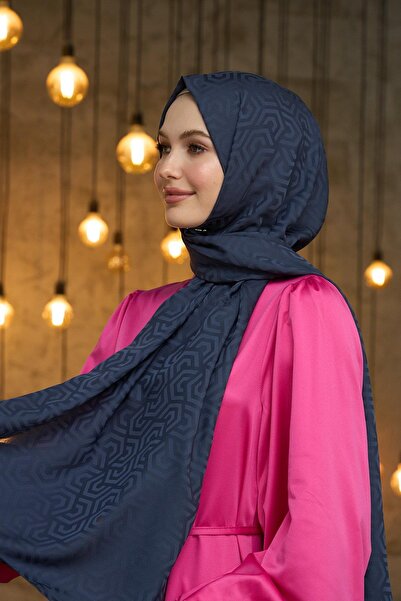 İpekhan Anthracite Silky Jacquard Shawl - Summer Sparkle Collection 9013-27