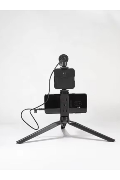 Travel Mikrofonlu Vlog ve Canlı Yayın Seti Tripod, LED Işık, Telefon Tutucu ile Uyumlu YouTube-TikTok Seti