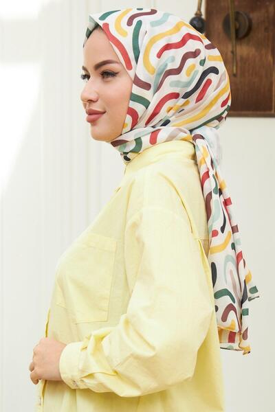 İpekhan Спіральний бавовняний віскозний шаль білий