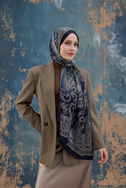 İpekhan Синій індійський шарф - 5008-03