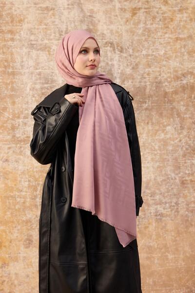 İpekhan Σάλι Fendi Pattern Cotton Jacquard Pink 8009-17