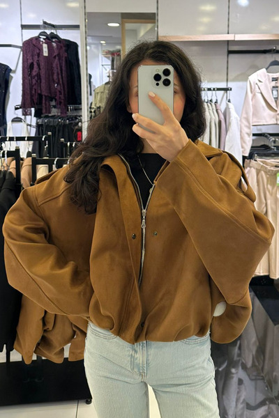 thesunfyre ΓΥΝΑΙΚΕΙΟ Μπουφάν Bomber με φανελένια εμάντηση σε σχήμα Oversize