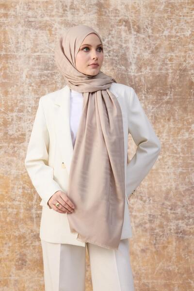 İpekhan Fendi Pattern Βαμβακερό Ζακάρ Σάλι Μπεζ 8009-27