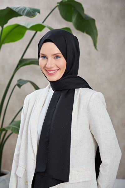 İpekhan Line Leola Pattern Μεταξένιο Ζακάρ Σάλι Μαύρο 9009-03