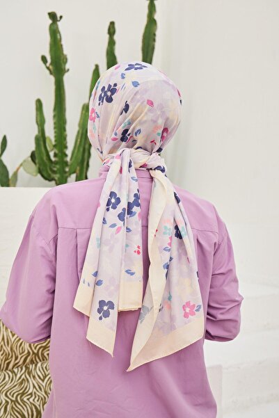 İpekhan Βαμβακερό σάλι με σχέδιο Amelia Violet 3025-14