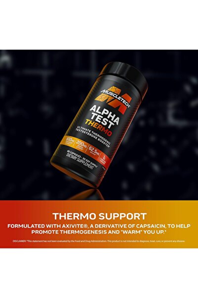 MUSCLETECH Termojenik test Booster for Men Alpha Test Thermo Tribulus Terrestris 90 Caps