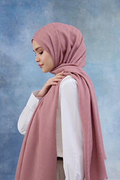 İpekhan Σάλι ζακάρ με ροζ σχέδιο - 8011-17