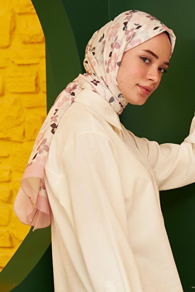 İpekhan Amelia Patterned Cotton Shawl Powder 3025-03