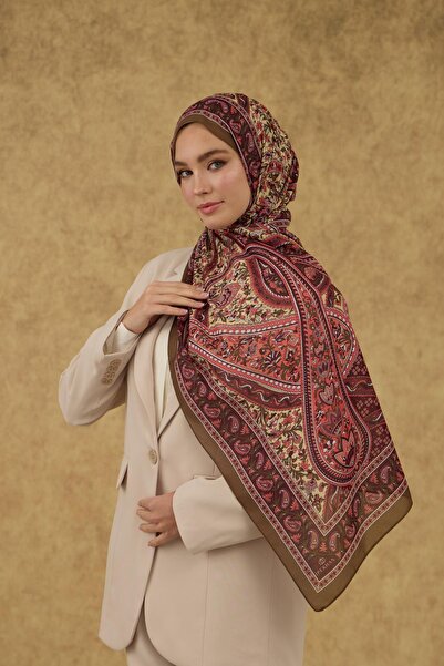 İpekhan İpekhan Μαλακό Σάλι Χακί Δαμάσκηνο 3051-05