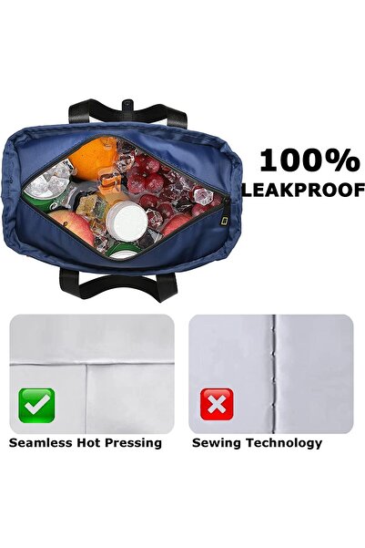 Generic Lunch Bag - Insulated Thermal Tote with Aluminium Foil, 7L, Keeps Food Hot & Cold, Waterproof