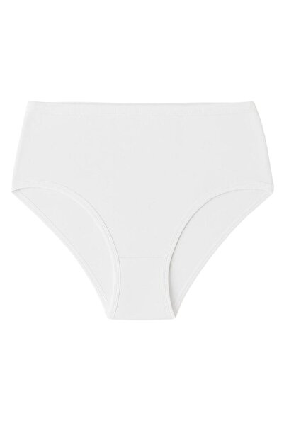LİBELLA İÇ GİYİM Women's Panties High Waist Plus Size 5 Pack Cotton Lycra - White Color