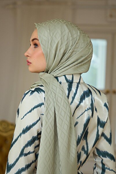 İpekhan Πράσινο Silky Jacquard Shawl Quicksand - Summer Sparkle Collection 9015-07