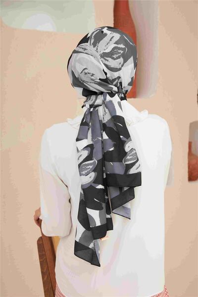 İpekhan Comfort Arya Shawl Black Grey 3028-19