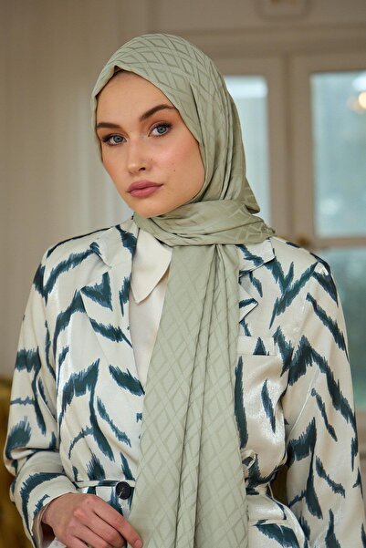 İpekhan Πράσινο Silky Jacquard Shawl Quicksand - Summer Sparkle Collection 9015-07