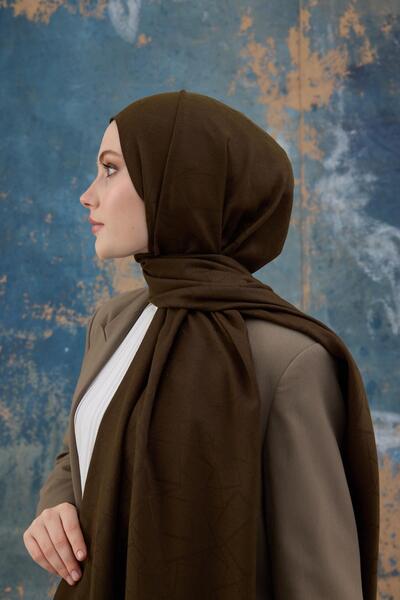 İpekhan Τετράγωνο σχέδιο Βαμβακερό Ζακάρ Σάλι Χακί 8012-18