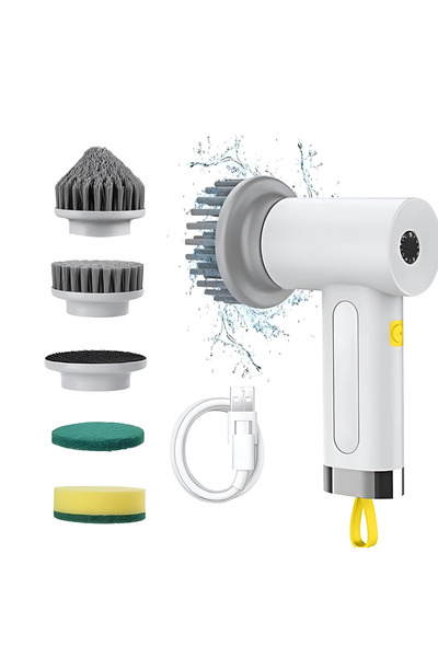 LUVLU Perie electrica rotativa pentru curatare profesionala, 4 capete detasabile, 380 RPM, 2 viteze, IPX6