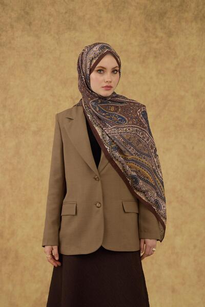 İpekhan Soft Shawl Brown Petrol 3053-06