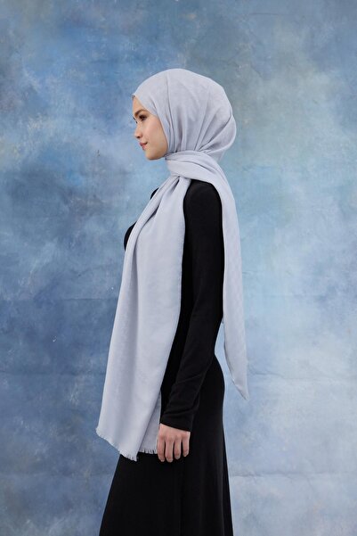 İpekhan Μοτίβο ποδιών χήνας Βαμβακερό σάλι ζακάρ ασημί 8011-06