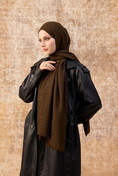 İpekhan Fendi Pattern Βαμβακερό Ζακάρ Σάλι Χακί 8009-18