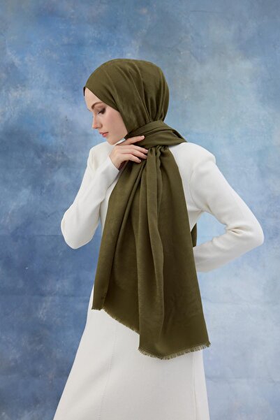 İpekhan Πράσινο βαμβακερό ζακάρ σάλι με σχέδιο Houndstooth - 8011-08