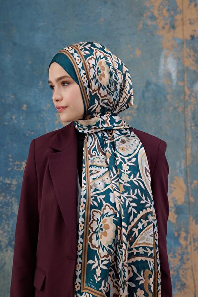 İpekhan Σάλι Petrol Indian Voile - 5004-07