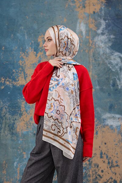 İpekhan Κρεμ ινδικό σάλι βουάλ - 5004-12