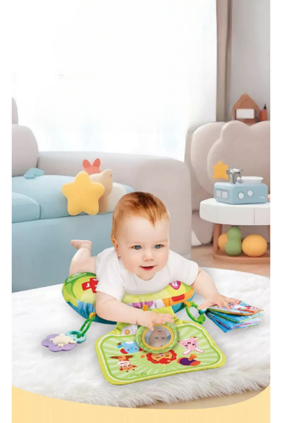 Picodino Baby Activity Pillow with Toys and Sounds, Green