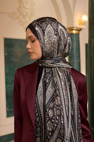 İpekhan Καφέ βιζόν ινδικό σάλι βουάλ - 5009-22