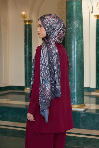 İpekhan Ανθρακί ινδικό σάλι βουάλ - 5009-09