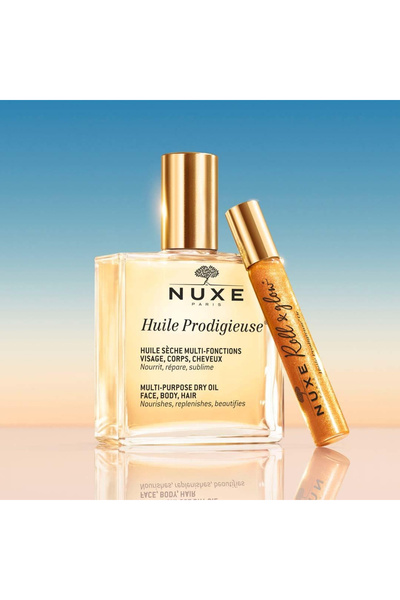 Nuxe Huile Prodigieuse Çok Amaçlı Kuru Yağ 100ml & Parıltılı Kuru Yağ 8ml