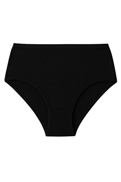 LİBELLA İÇ GİYİM Women's Panties High Waist Plus Size 5 Pack Cotton Lycra - Black Color