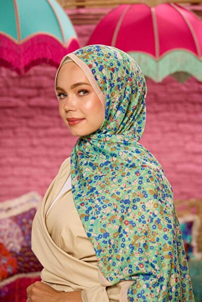 İpekhan Marrakech Συλλεκτικό Μαλακό Σάλι Mint Green Sax 3046-12