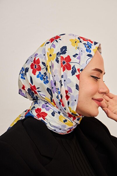 İpekhan Амелія з візерунком, бавовняний шаль Sax, синій 3025-16