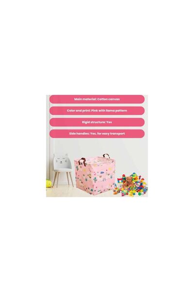 Mercaton Cotton Basket with Handles, For Storing Toys or Clothes, Multicolor, 31 x 31 x 31 cm
