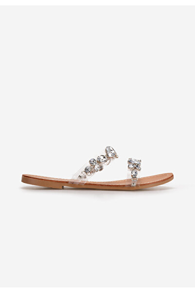 B T Shoes Stribrné dámské pantofle bez podpatku Lanora