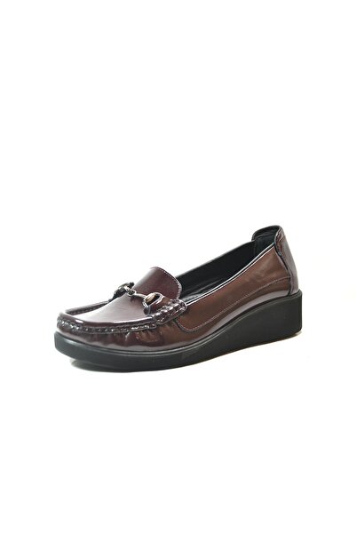 Beety 128.747-2 Genuine Leather Patent Leather Orthopedic Wedge Heeled Stylish Women's Shoes