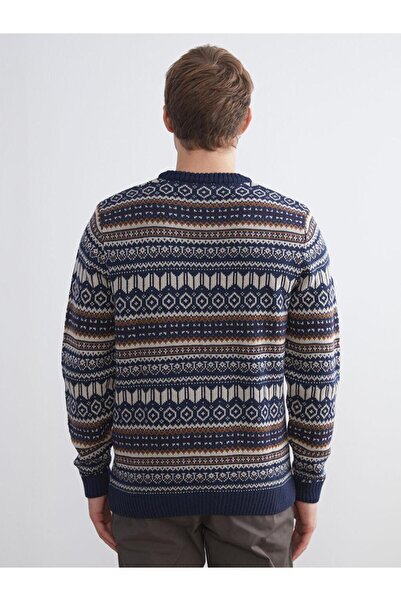 LC Waikiki Bisiklet Yaka Desenli Erkek Triko Kazak (W5)