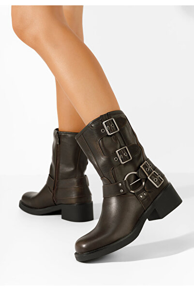 B T Shoes Γυναικεία μποτάκια Karmela χάλκινο