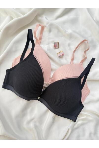 İNKO İÇ GİYİM Cotton Underwire-Free Unpadded 2-Piece Recovery Bra