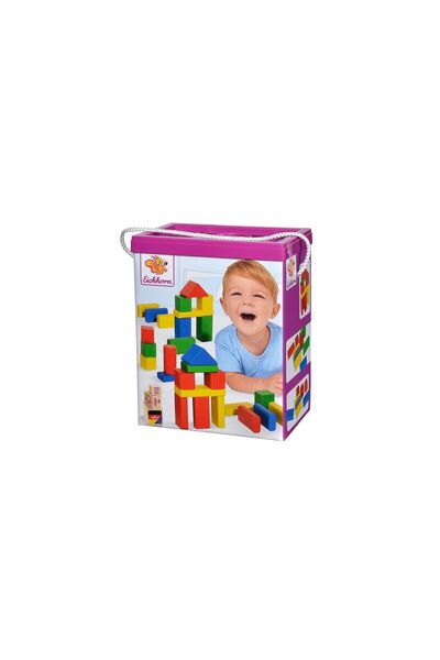 Mercaton Eichhorn Cuburi in galetusa Coloured Wooden Blocks 50 piese