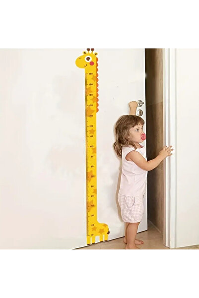 Home Autocolant de perete drăguț cu măsurător de înălțime girafă 180 cm – Cam...