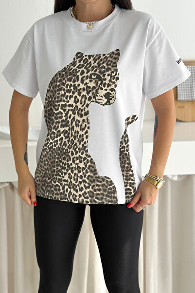 Noa Noa Γυναικείο μπλουζάκι Leopard με τύπωμα oversized – WEEKEND Λεπτομερής & Άνετη Εφαρμογή