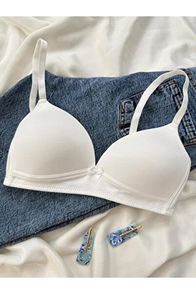 İNKO İÇ GİYİM Cotton Combed Cotton Wire-Free Unpadded Gatherer Bra